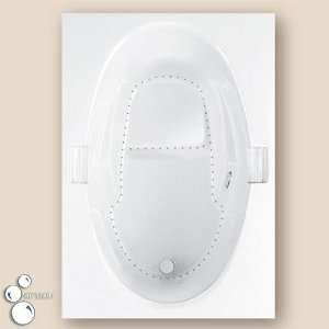   Air Bath Tub with Oval Bathing Well   Elevated Seat   2 Grab Bars