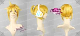 Vocaloid Kagamine Len Cosplay Short Golden Blonde Hair Wig  