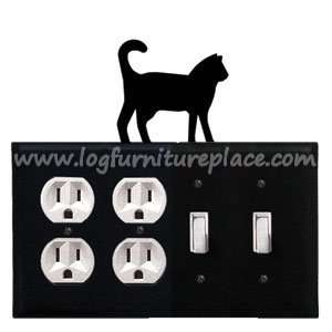  Wrought Iron Cat Quad Outlet/Outlet/Switch/Switch Cover 