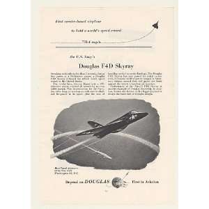   F4D Skyray Aircraft Speed Record Print Ad (46566)