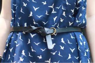 New Fashion Cross Buckle Waistband PU Leather Thin Belt  Free Ship 6 
