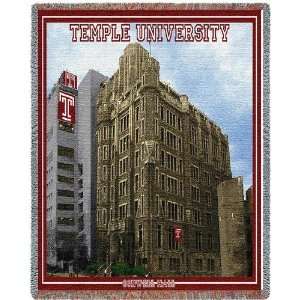  Temple University Conwell Hall Jacquard Woven Throw   70 