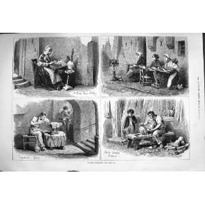   1879 FLEMISH INDUSTRIES COPPERSMITH LACE MAKER SABOTS