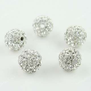 Wholesale Crystal Alloy Disco Ball Spacer bead Jewelry Findings 10mm 