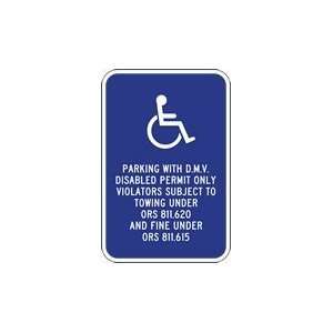  Oregon State OR7 8 Handicap Parking Sign   12x18: Home 