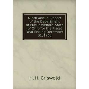 Ninth Annual Report of the Department of Public Welfare, State of Ohio 
