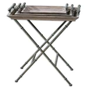  Uttermost 32.5 Coyne, Tray Table Folding Iron Base And 