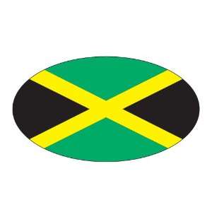   Country Flag Oval bumper sticker decal with JAMAICAN FLAG: Automotive