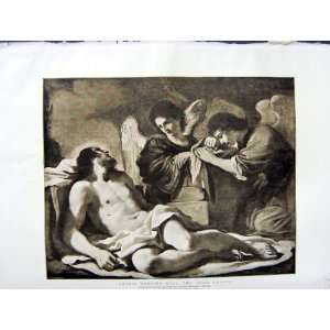  1890 Scene Angels Weeping Dead Jesus Christ Fine Art