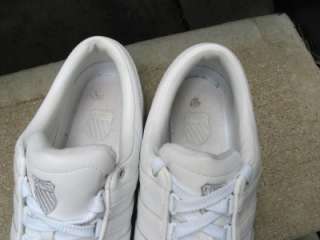 pair of mens pre owned K Swiss white athletic shoes. Size 12 M. Made 