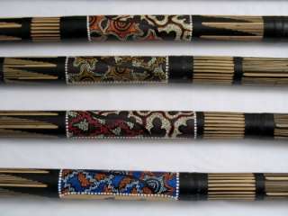 Authentic Bamboo Rain stick Handcarvings Dot Paintings  