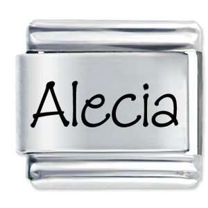  Name Alecia Gift Laser Italian Charm: Pugster: Jewelry
