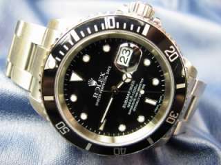 Rolex Stainless Submariner Date w/ Black Bezel Ref 16610 Y Serial VERY 