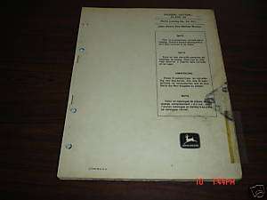 John Deere 22/122 Cotton Picker Parts Catalog Manual  