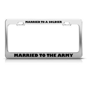 Married To Soldier Married To Army Metal Military license plate frame 