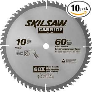   10 Inch by 60T Carbide Circular Saw Blade, 10 Pack
