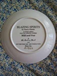 danbury mint blazing spirits horse plate nancy glazier