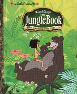 THE JUNGLE BOOK Little Golden Book DISNEY Baloo WOLVES Animals MOWGLI 