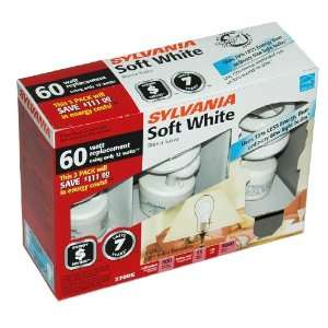   White 60 Watt Replacement Light Bulb (Using Only 13 Watts)   3 Pack