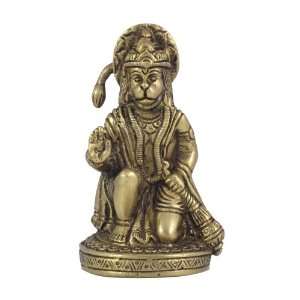  Hindu God Hanuman Brass Sculpture in Standing Posture 
