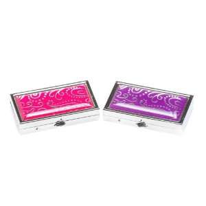  2 Paisley Pill Boxes (Pink & Purple) Small Beauty