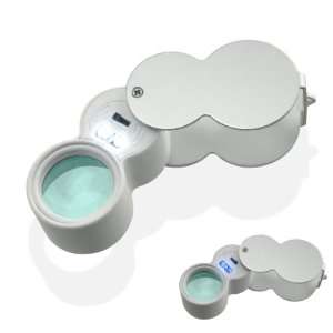 Lighted Jewelers Eye Loupe 20X Doublet Lens   Super Bright White & UV 
