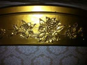 Vintage homco Dart Ornate Hollywood Regency Gold Wall Shelf Curio 