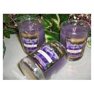  Sweet Pea Scented Glass Tumbler Wax Votive Candle 3 Oz 