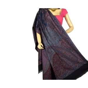    KANI KASHMIR WOOL PAISLEY SHAWL INDIA THROW BLANKET