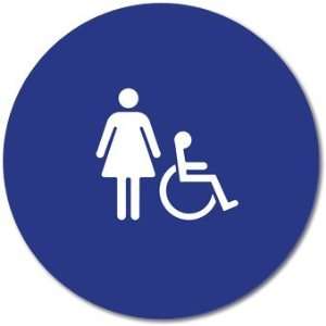 ADA Compliant Restroom Door Signs with Female and Wheelchair Symbols 