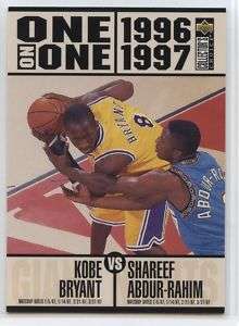 1996 97 Choice 1/1 #361 Abdur Rahim vs Kobe Bryant RC  