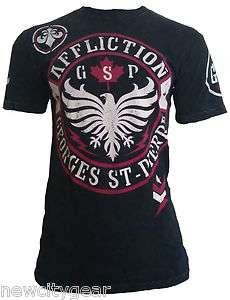 Affliction George St. Pierre GSP Team Rush BLK LAVA Shirt Size M 