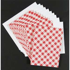   Press   10 Red/White Plaid Cards with Envelopes: Arts, Crafts & Sewing