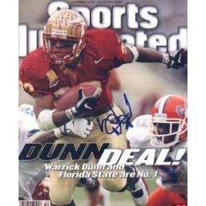 Warrick Dunn autographed Sports Illustrated Magazine (Florida State)