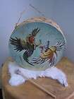 hand painted rawhide drum 12 fighting roosters pelea de