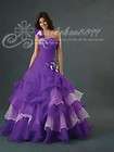 Purple Quinceanera Masquerade Wedding Dress Bride Prom Ball Gown