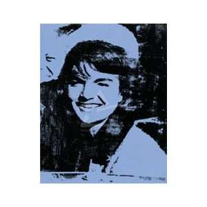 Andy Warhol 22W by 28H  Jackie, 1964 (blue) CANVAS Edge #6 1 1/4 