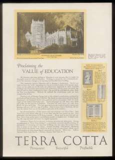 1921 Flushing High School Hugh Ferriss Terra Cotta ad  