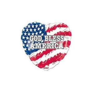  18 God Bless America   Mylar Balloon Foil Health 