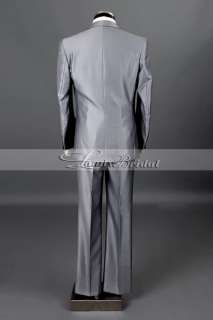   mens clothing Formal wear Wedding Suits 1 Button Peak Lapel Grey New