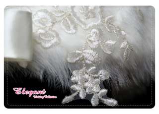 Item Name: P 019 Ivory Faux Fur Bridal Wedding Shawl Wrap Shrug