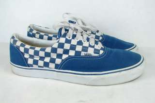 OLD SCHOOL VANS BLUE WHITE CHECKERED CHECKERBOARD SHOES SIZE 13  
