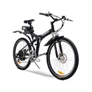 EW Folding Electric Mountain Bike   Black:  Sports 