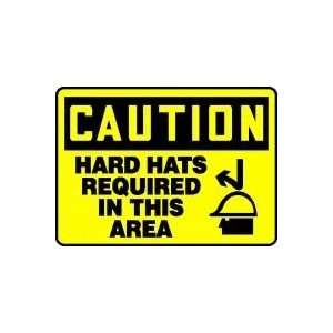 CAUTION HARD HATS REQUIRED IN THIS AREA (W/GRAPHIC) 10 x 14 Aluminum 