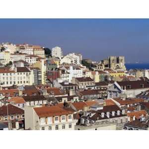 Skyline of City from the Santa Justa Lift, Lisbon, Portugal Stretched 