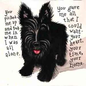 Scottie   Matted Print of Dog Watercolor Painting  