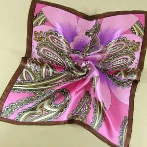 Floral Square Scarf Bandana 100% Silk Twill Shawl Wrap Gifts Womens 