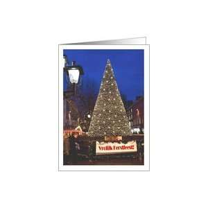 Vrolijk Kerstfeest, merry Christmas, lighted tree Card