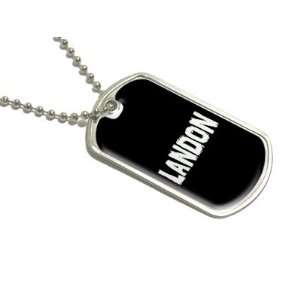 Landon   Name Military Dog Tag Luggage Keychain