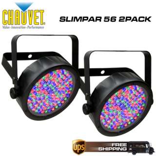 CHAUVET SLIMPAR56 LED DMX 512 SLIM DJ PAR CAN 2 PACK SLIM PAR 56 